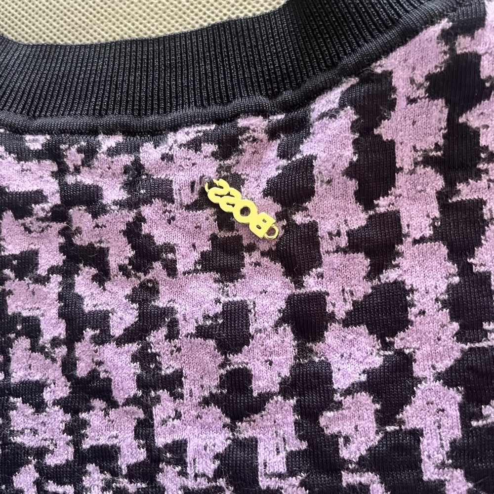 BOSS Favianna Wool & Cotton Blend Sweater in Paisley Purple Fantasy Size X-Small - Picture 8 of 10